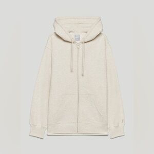 Artizia TNA Cozy Fleece Boyfriend Zip Hoodie - Heather Light Oatmeal Size XS